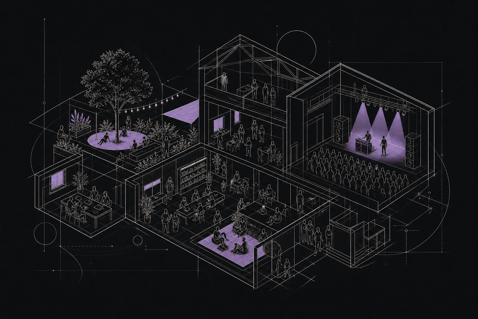 A city community for independent electronic music: see where your people are going and unlock promoter presales at least 30% off until D-5.